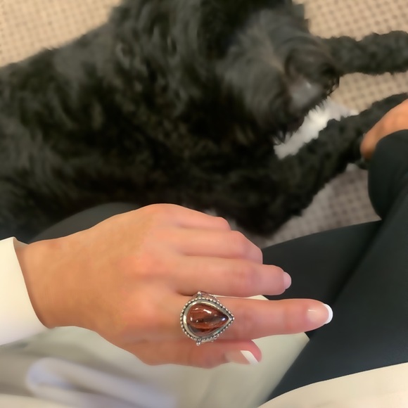 Made in India 925 Dyed Tigers Eye Ring ✨ Size 10 - Picture 9 of 9